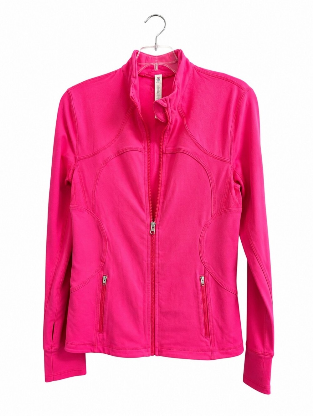 Lululemon Define Jacket Size 10 Pink Full Zip Athletic Yoga Running Thumbhole